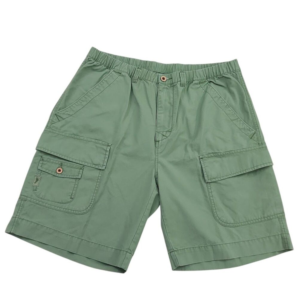 Tommy Bahama Relax  Cargo Shorts Mens Large Green Cotton Utility Outdoor Beach